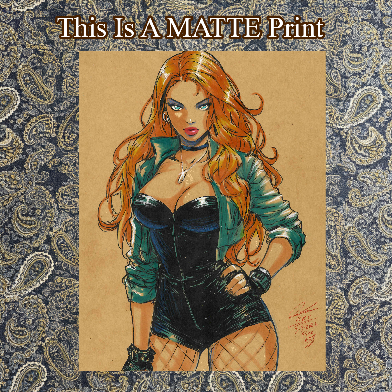Black Canary Art Illustration Hard Signed 8.5x11in Fine Art PRINT