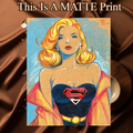 Supergirl Art Illustration Hard Signed 8.5x11in Fine Art PRINT
