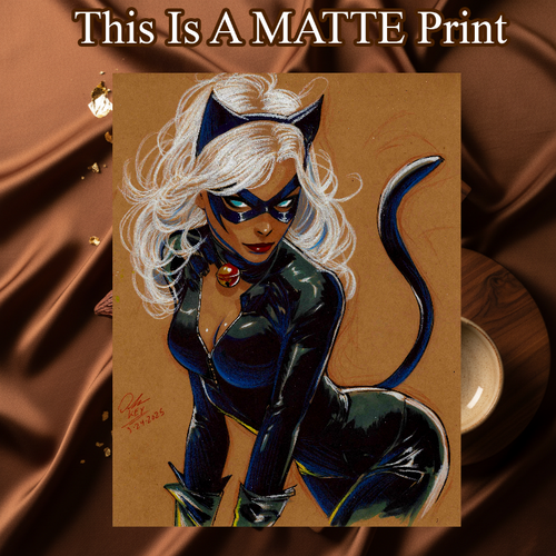 Black Cat Art Illustration Hard Signed 8.5x11in Fine Art PRINT