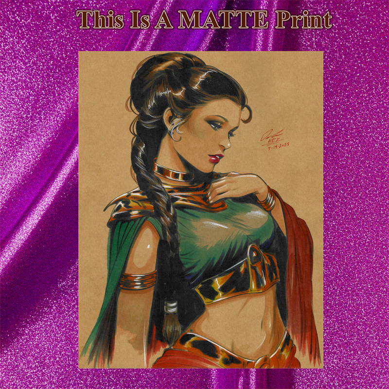 Princess Leia Art Illustration Hard Signed 8.5x11in Fine Art PRINT