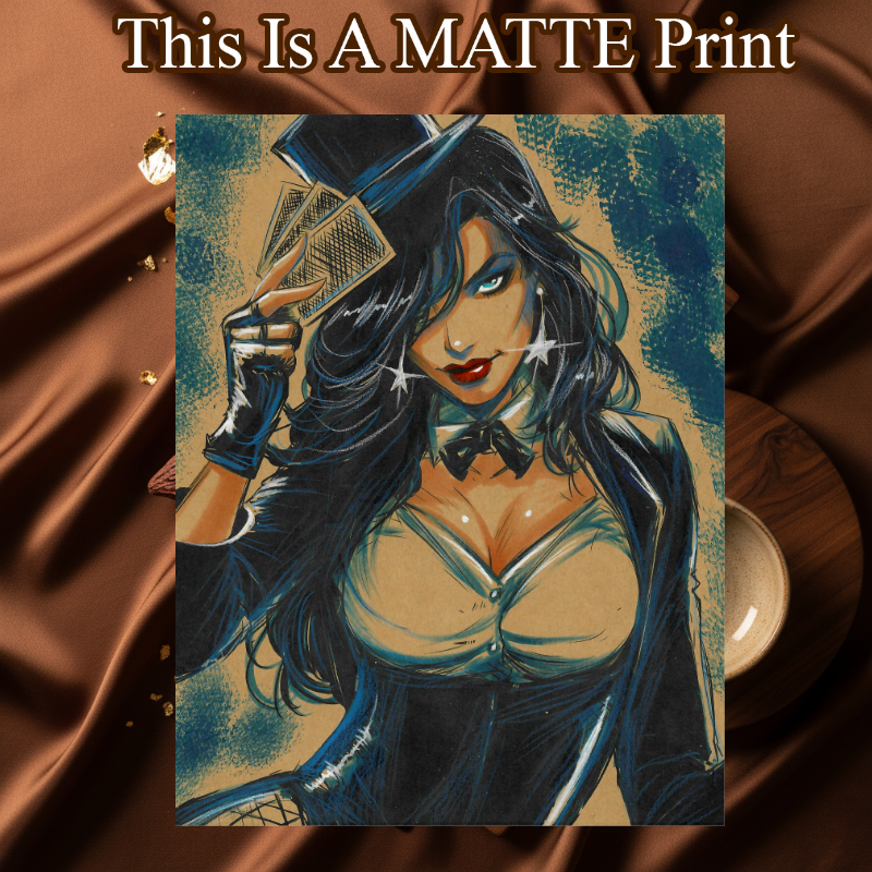 Zatanna Art Illustration Hard Signed 8.5x11in Fine Art PRINT