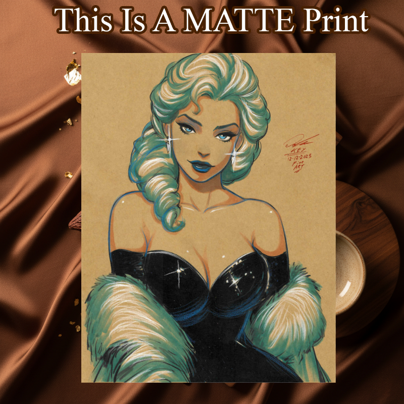 Elsa Art Illustration Hard Signed 8.5x11in Fine Art PRINT