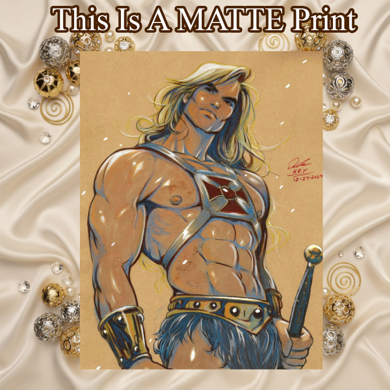 He Man Art Illustration Hard Signed 8.5x11in Fine Art PRINT