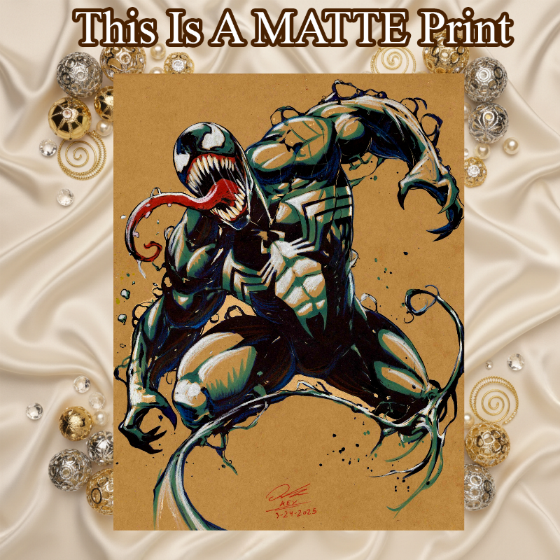 Venom Art Illustration Hard Signed 8.5x11in Fine Art PRINT