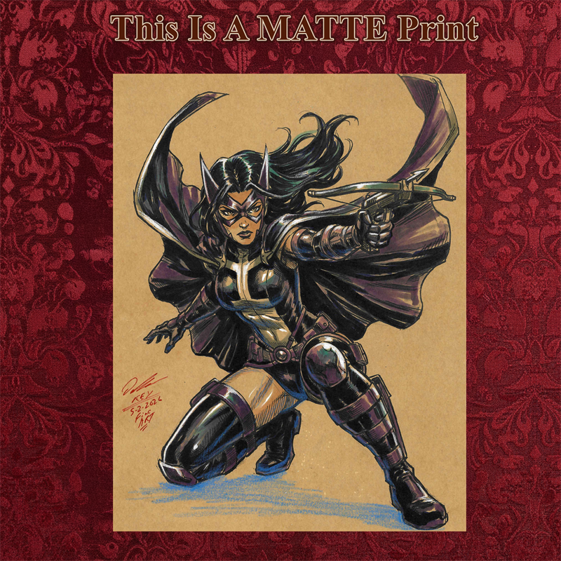 Huntress Art Illustration Hard Signed 8.5x11in Fine Art PRINT