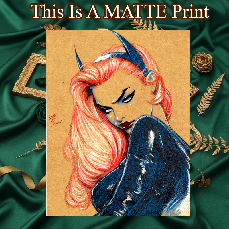 Batgirl Art Illustration Hard Signed 8.5x11in Fine Art PRINT