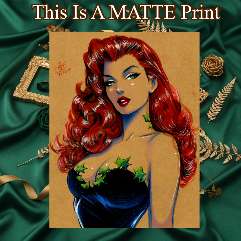 Poison Ivy Art Illustration Hard Signed 8.5x11in Fine Art PRINT