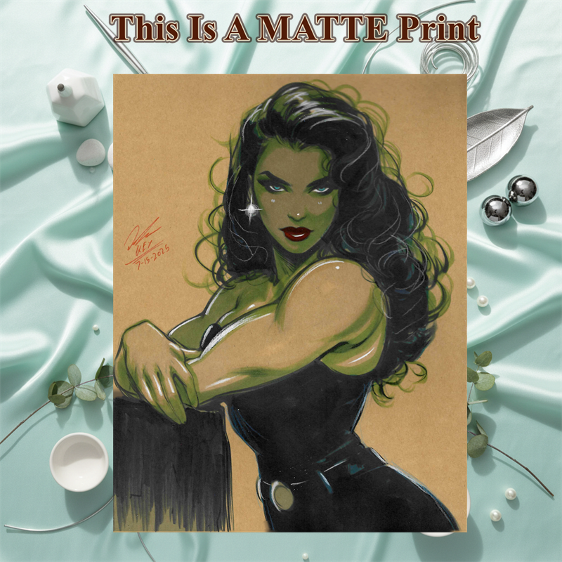 She Hulk Art Illustration Hard Signed 8.5x11in Fine Art PRINT