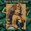 Wonder Woman Art Illustration Hard Signed 8.5x11in Fine Art PRINT
