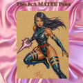 Psylocke Art Illustration Hard Signed 8.5x11in Fine Art PRINT
