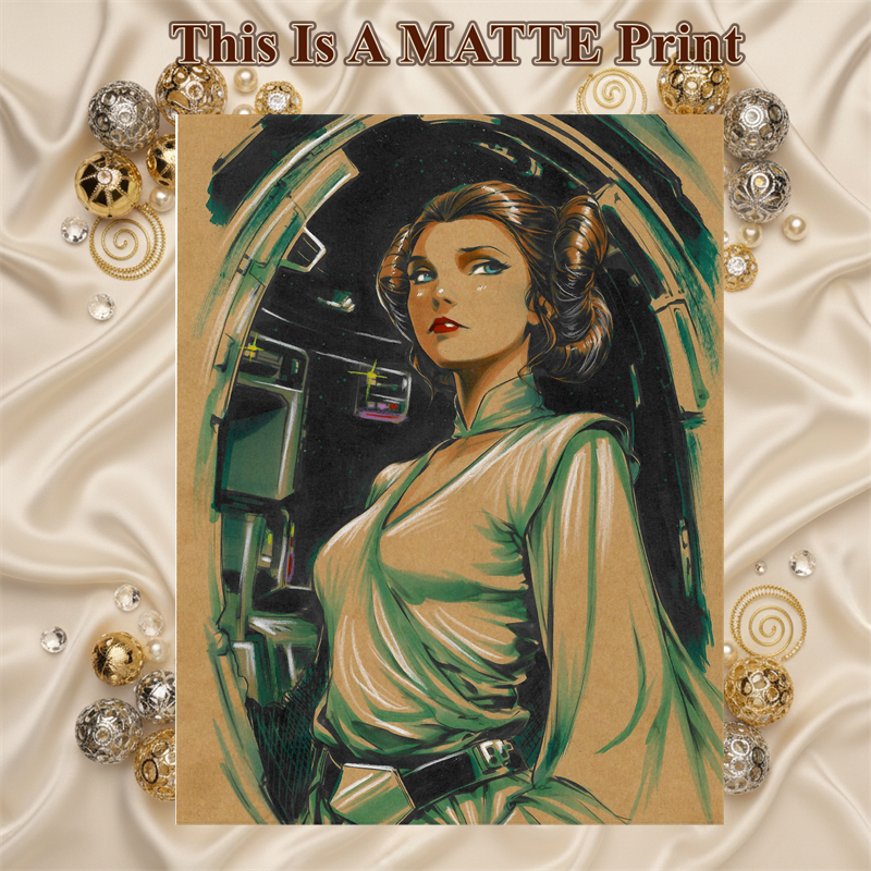 Princess Leia Art Illustration Hard Signed 8.5x11in Fine Art PRINT