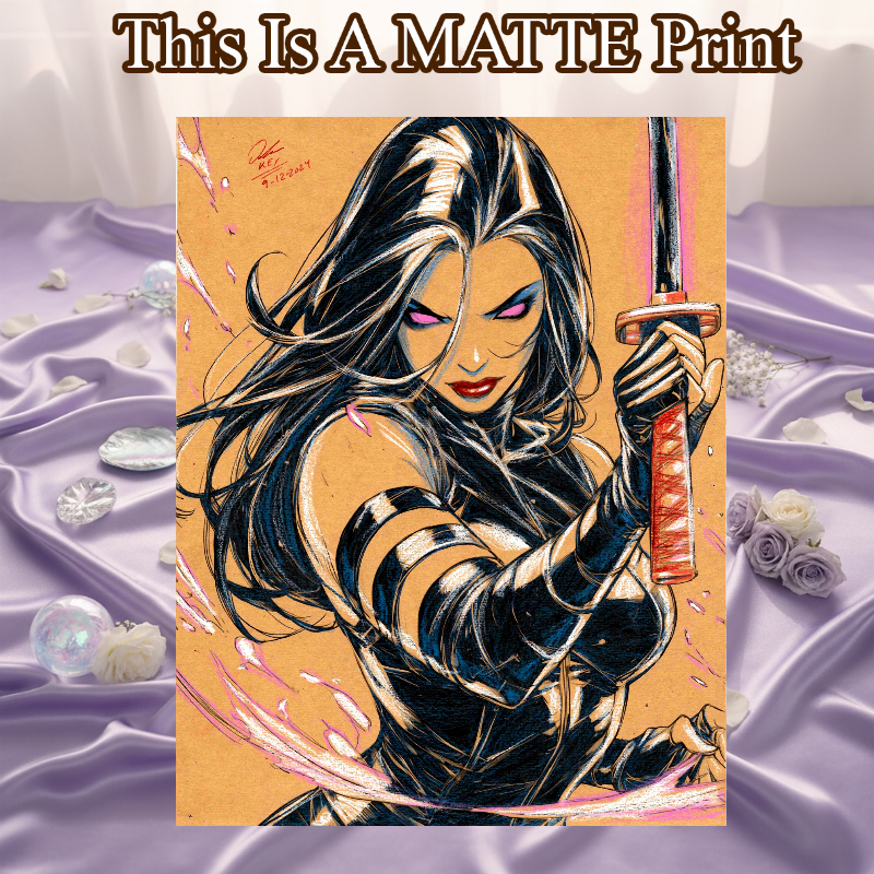 Psylocke Art Illustration Hard Signed 8.5x11in Fine Art PRINT