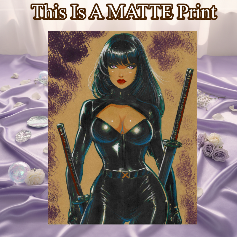 Psylocke Art Illustration Hard Signed 8.5x11in Fine Art PRINT