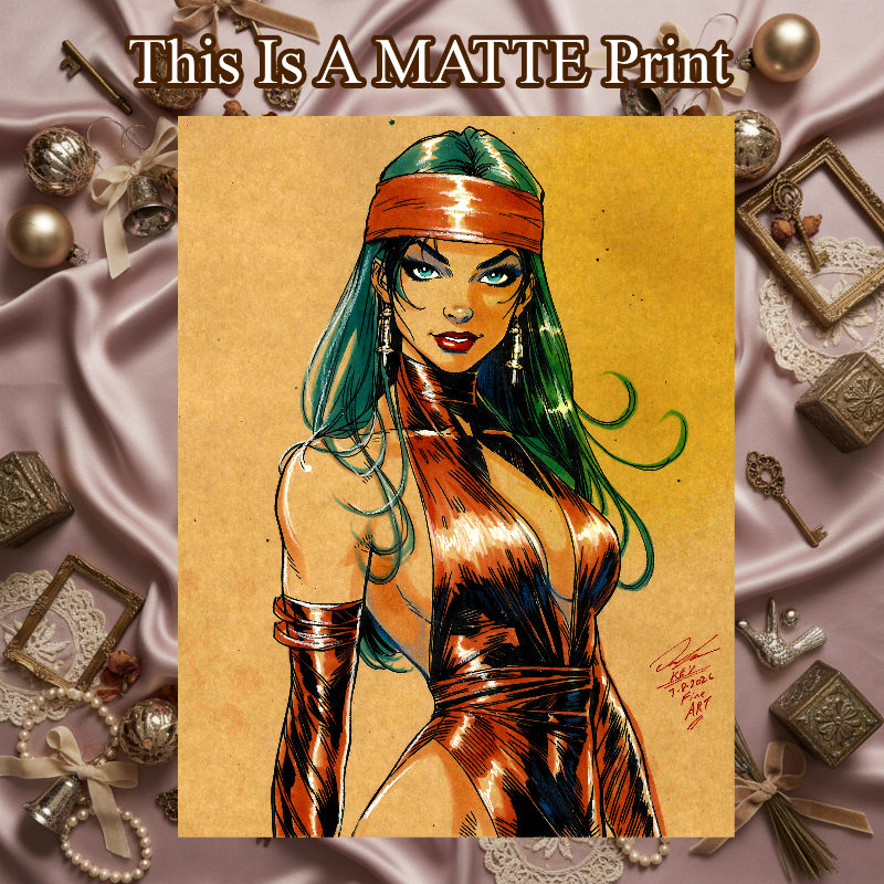 Elektra Art Illustration Hard Signed 8.5x11in Fine Art PRINT