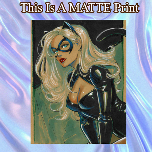 Black Cat Art Illustration Hard Signed 8.5x11in Fine Art PRINT