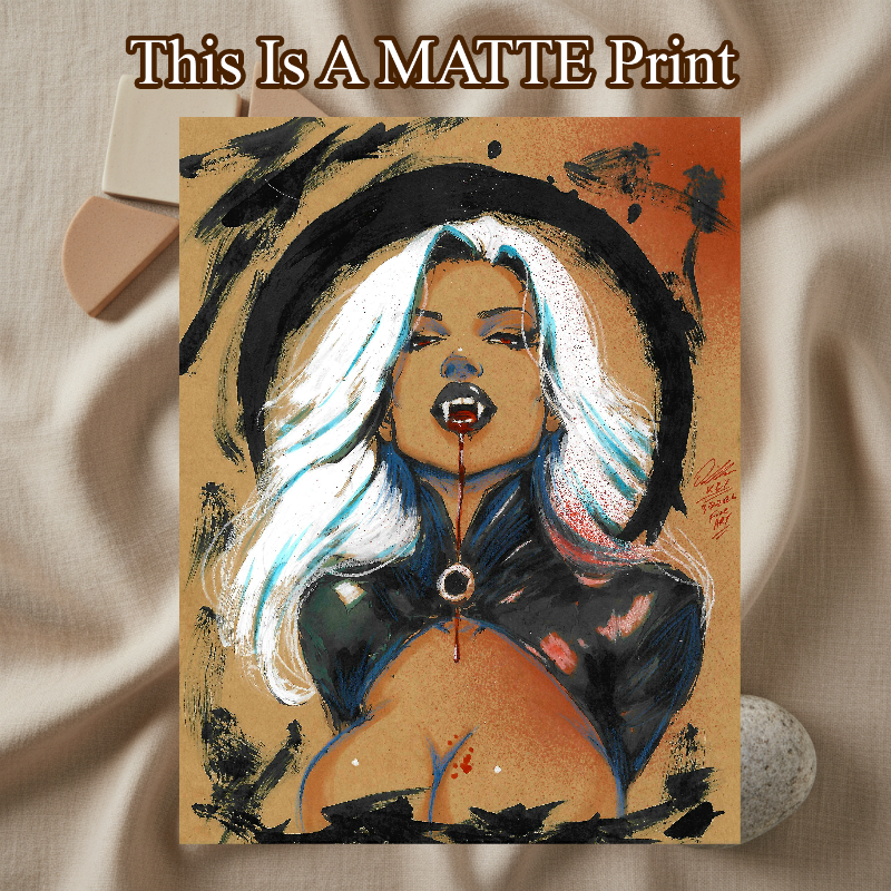 Vampire Art Illustration Hard Signed 8.5x11in Fine Art PRINT