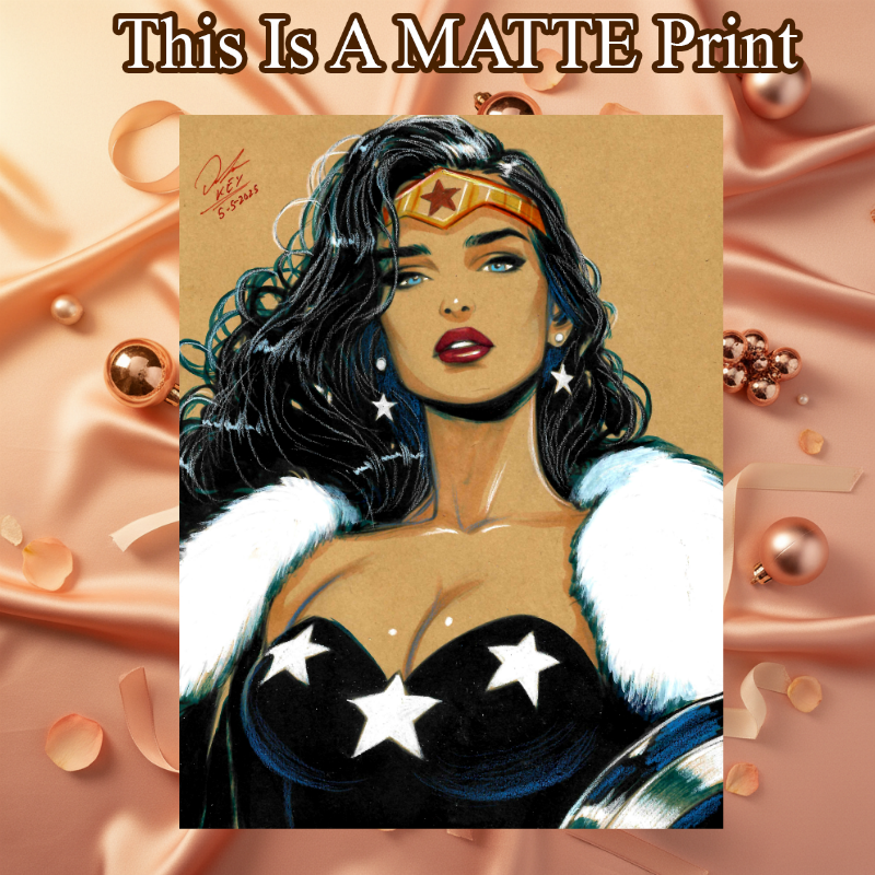 Wonder Woman Art Illustration Hard Signed 8.5x11in Fine Art PRINT