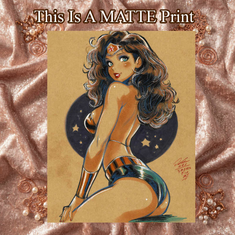 Wonder Woman Art Illustration Hard Signed 8.5x11in Fine Art PRINT
