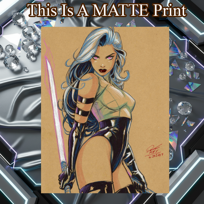 Psylocke Art Illustration Hard Signed 8.5x11in Fine Art PRINT