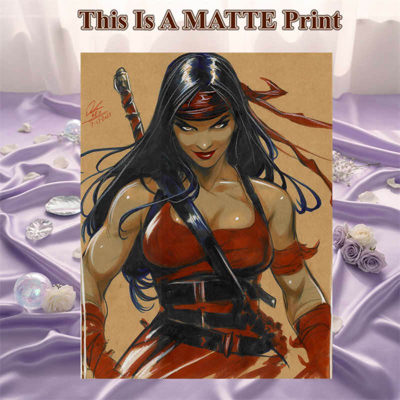 Elektra Art Illustration Hard Signed 8.5x11in Fine Art PRINT