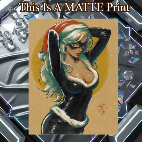 Black Cat Art Illustration Hard Signed 8.5x11in Fine Art PRINT