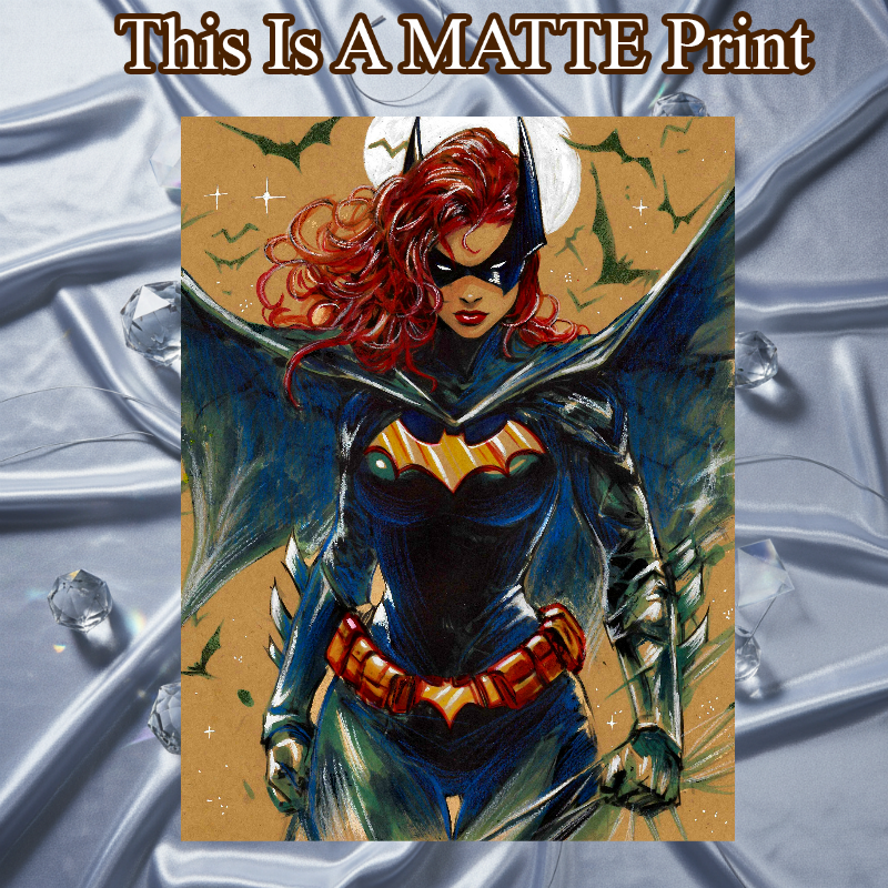 Batgirl Art Illustration Hard Signed 8.5x11in Fine Art PRINT