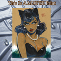 Catwoman Art Illustration Hard Signed 8.5x11in Fine Art PRINT
