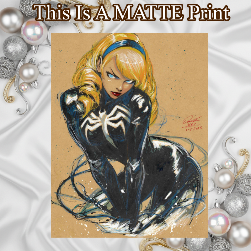 Gwen X Venom Art Illustration Hard Signed 8.5x11in Fine Art PRINT