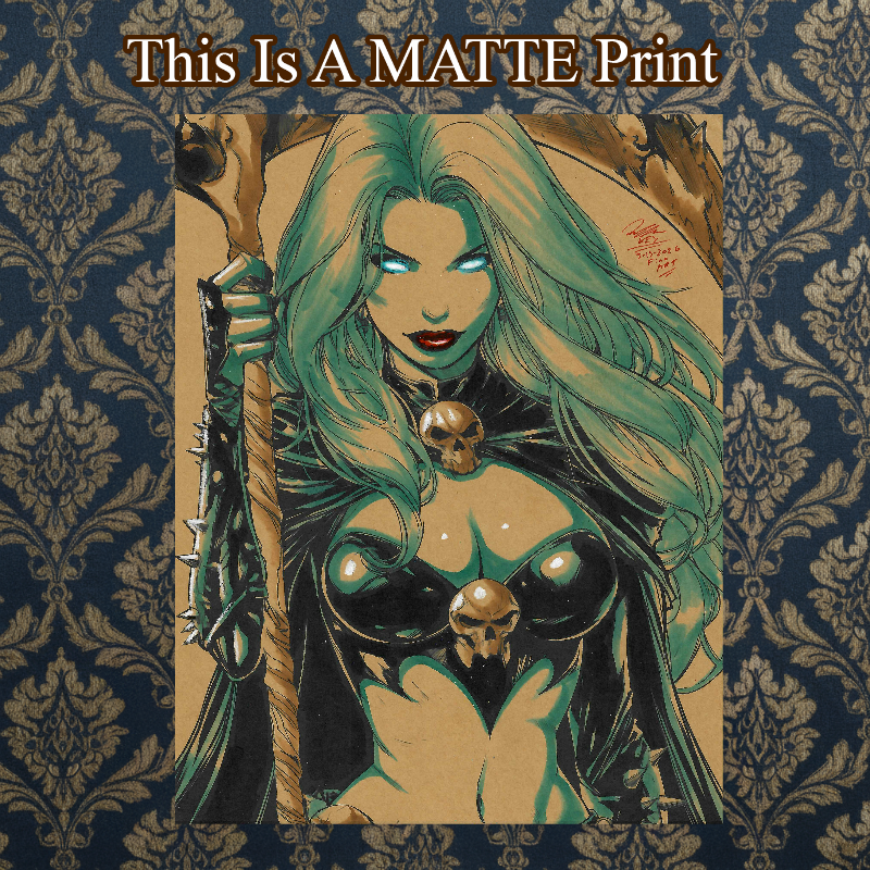 Lady Death Art Illustration Hard Signed 8.5x11in Fine Art PRINT