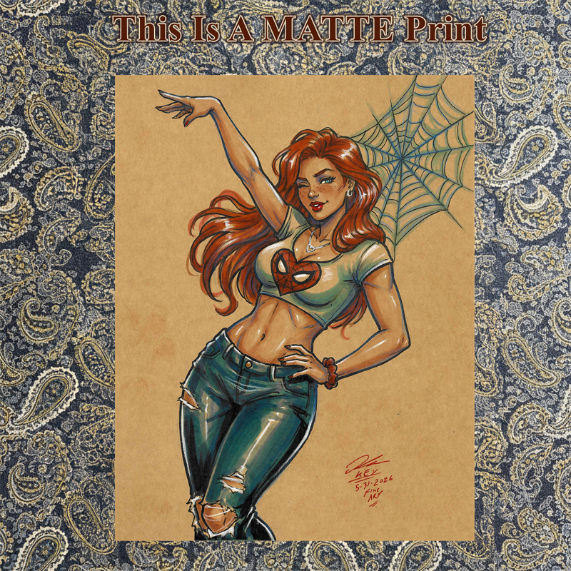 Mary Jane Art Illustration Hard Signed 8.5x11in Fine Art PRINT