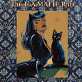 Catwoman Art Illustration Hard Signed 8.5x11in Fine Art PRINT