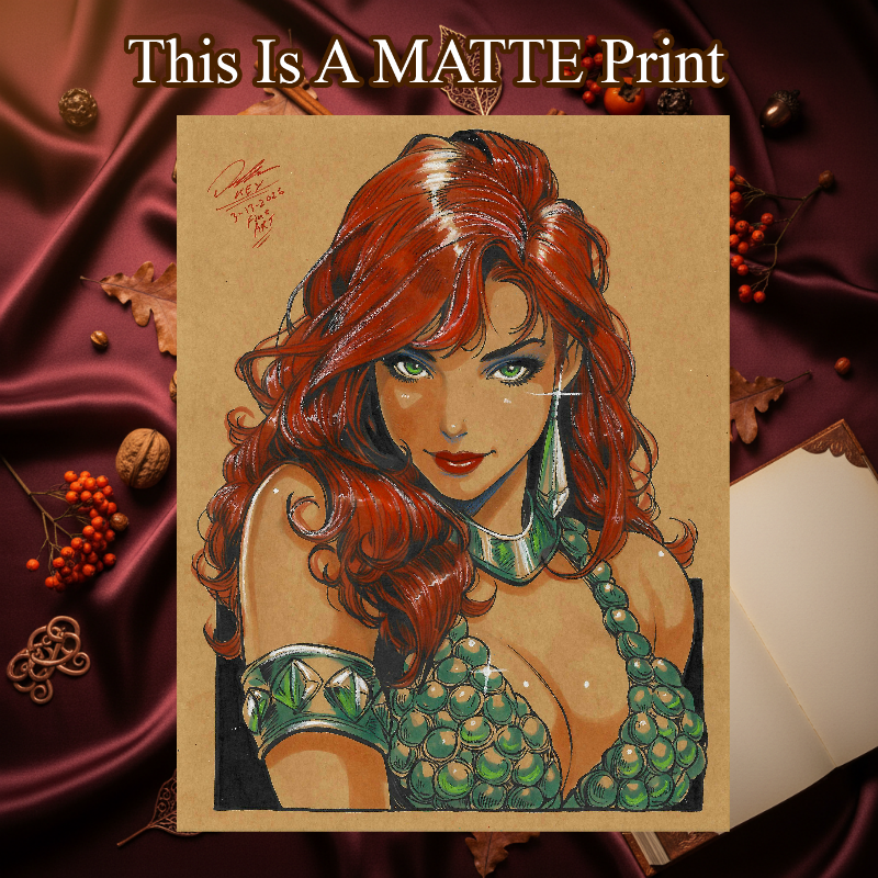 Red Sonja Art Illustration Hard Signed 8.5x11in Fine Art PRINT