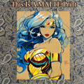Wonder Woman Art Illustration Hard Signed 8.5x11in Fine Art PRINT