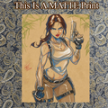 Lara Croft Art Illustration Hard Signed 8.5x11in Fine Art PRINT