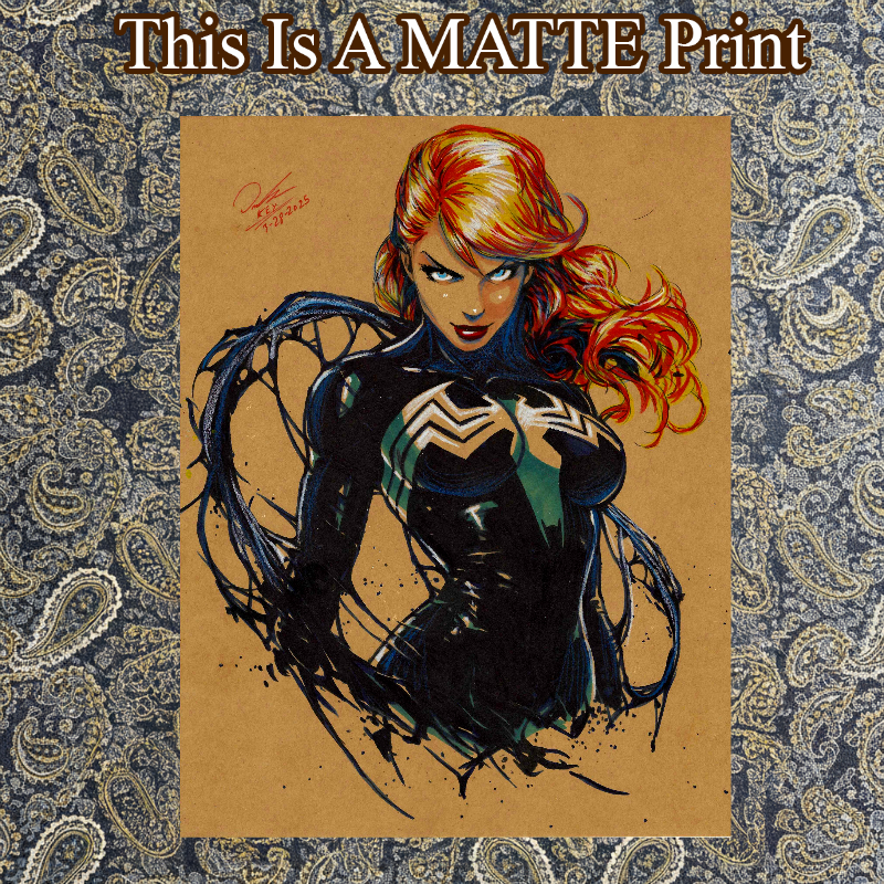 Gwen X Venom Art Illustration Hard Signed 8.5x11in Fine Art PRINT
