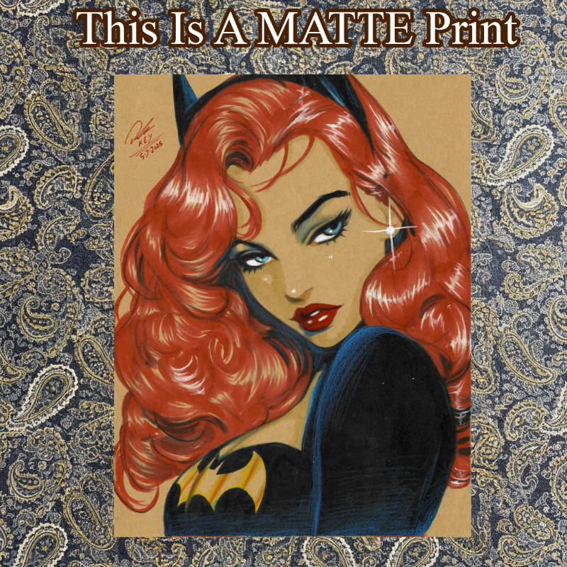 Batgirl Art Illustration Hard Signed 8.5x11in Fine Art PRINT