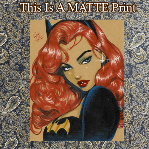 Batgirl Art Illustration Hard Signed 8.5x11in Fine Art PRINT