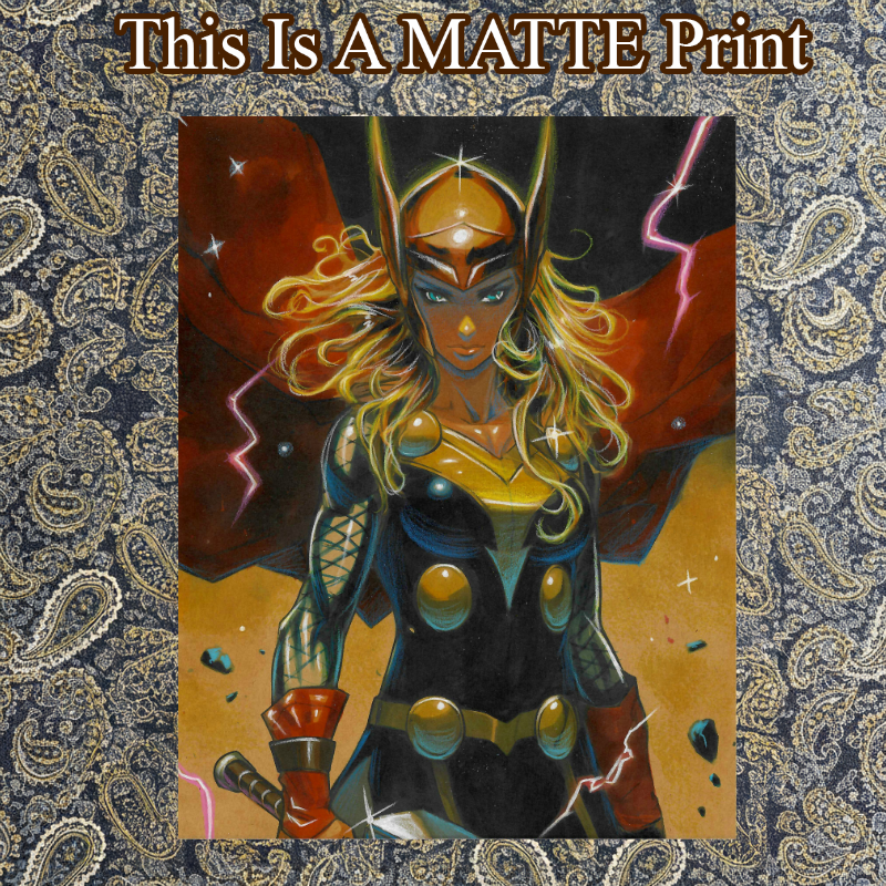 Female Thor Art Illustration Hard Signed 8.5x11in Fine Art PRINT