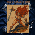 Red Sonja Art Illustration Hard Signed 8.5x11in Fine Art PRINT