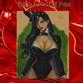 Zatanna Art Illustration Hard Signed 8.5x11in Fine Art PRINT
