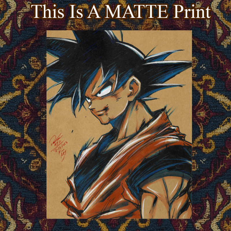 Goku Art Illustration Hard Signed 8.5x11in Fine Art PRINT