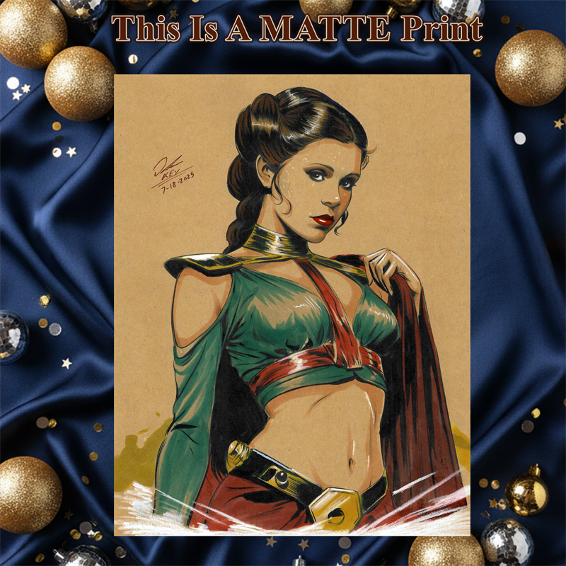 Princess Leia Art Illustration Hard Signed 8.5x11in Fine Art PRINT