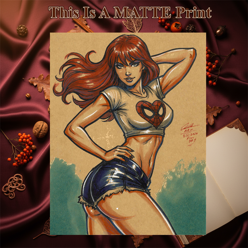 Mary Jane Art Illustration Hard Signed 8.5x11in Fine Art PRINT