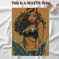 Mermaid Art Illustration Hard Signed 8.5x11in Fine Art PRINT