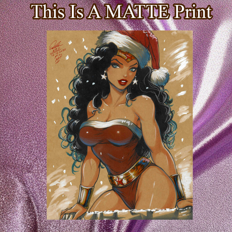 Wonder Woman Art Illustration Hard Signed 8.5x11in Fine Art PRINT