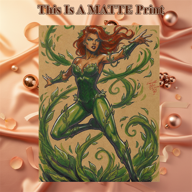 Poison Ivy Art Illustration Hard Signed 8.5x11in Fine Art PRINT