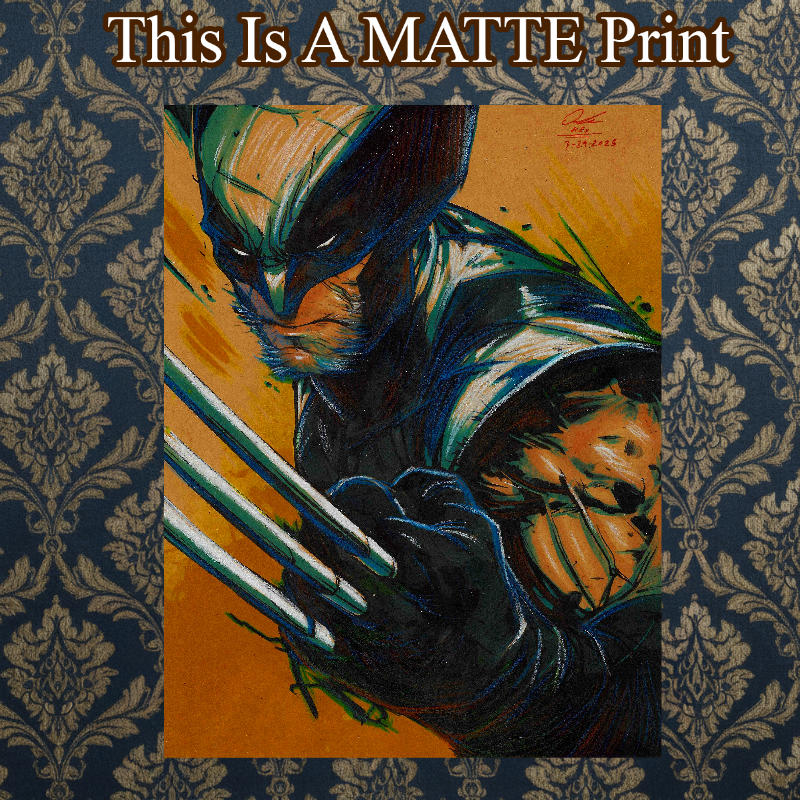 Wolverine Art Illustration Hard Signed 8.5x11in Fine Art PRINT