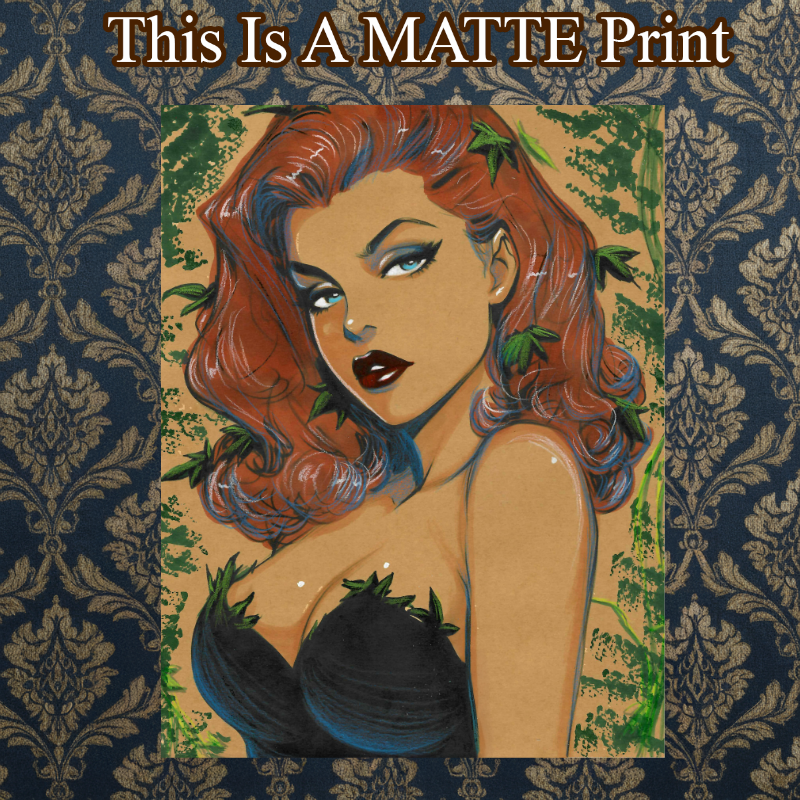 Poison Ivy Art Illustration Hard Signed 8.5x11in Fine Art PRINT