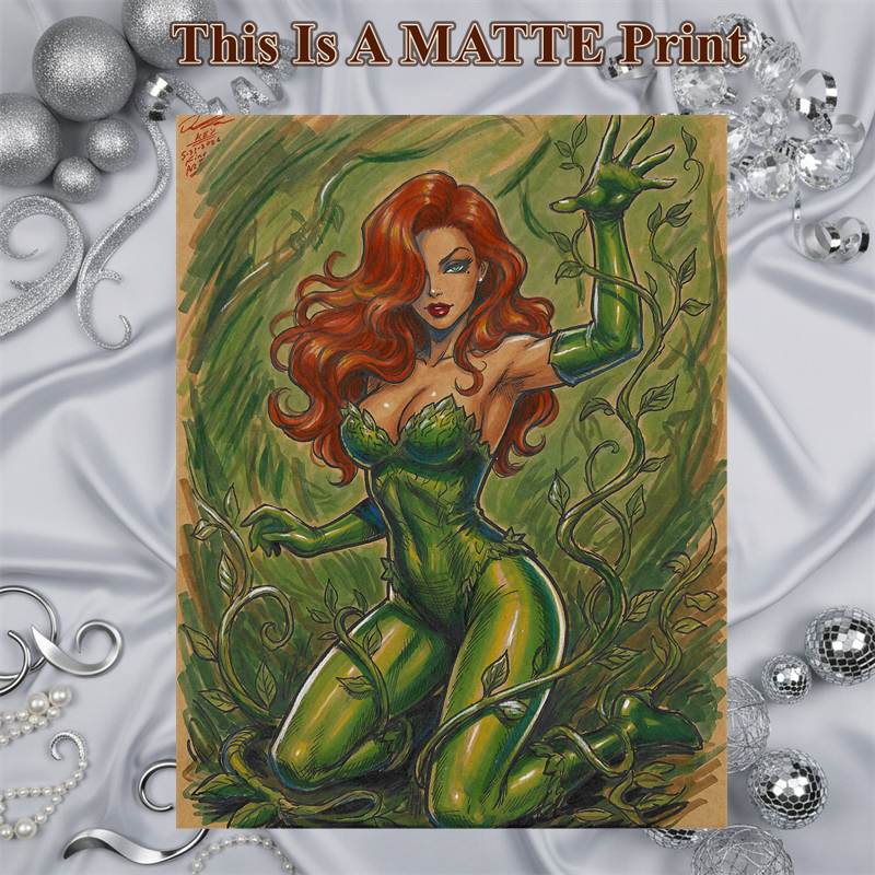 Poison Ivy Art Illustration Hard Signed 8.5x11in Fine Art PRINT