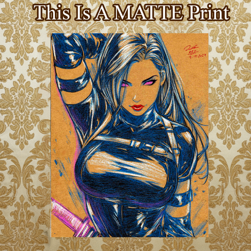 Psylocke Art Illustration Hard Signed 8.5x11in Fine Art PRINT